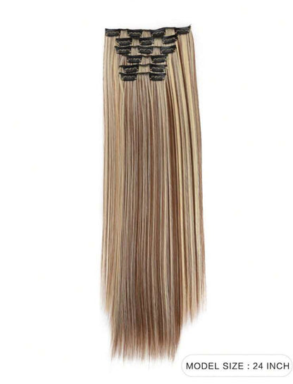 24inch - 6pcs Clip Synthetic Hair Extensions