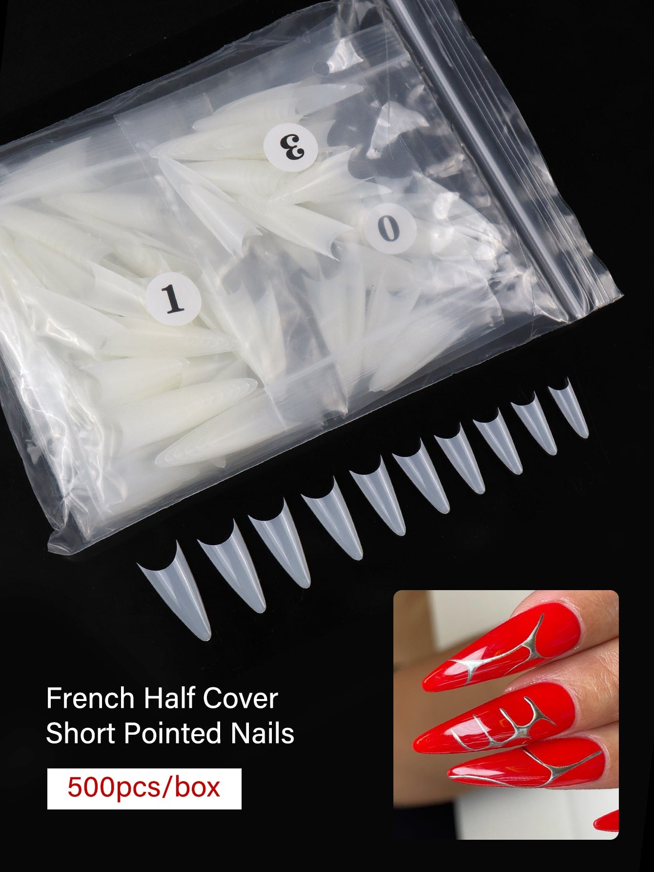 {{ GelPolish_USA }} {{ magnetic_gelpolish}} Short Pointed Nails {{ Gelpolish_usa}} {{ Gel_polish}} 500pcs/Box Natural Style Nail Artificial Tips - {{ UV_Drying_machine}} - {{ Powerful_LED_Nail_Dryer}} {{ Gelish }} {{Gel_nail_polish}} {{ Orly}}