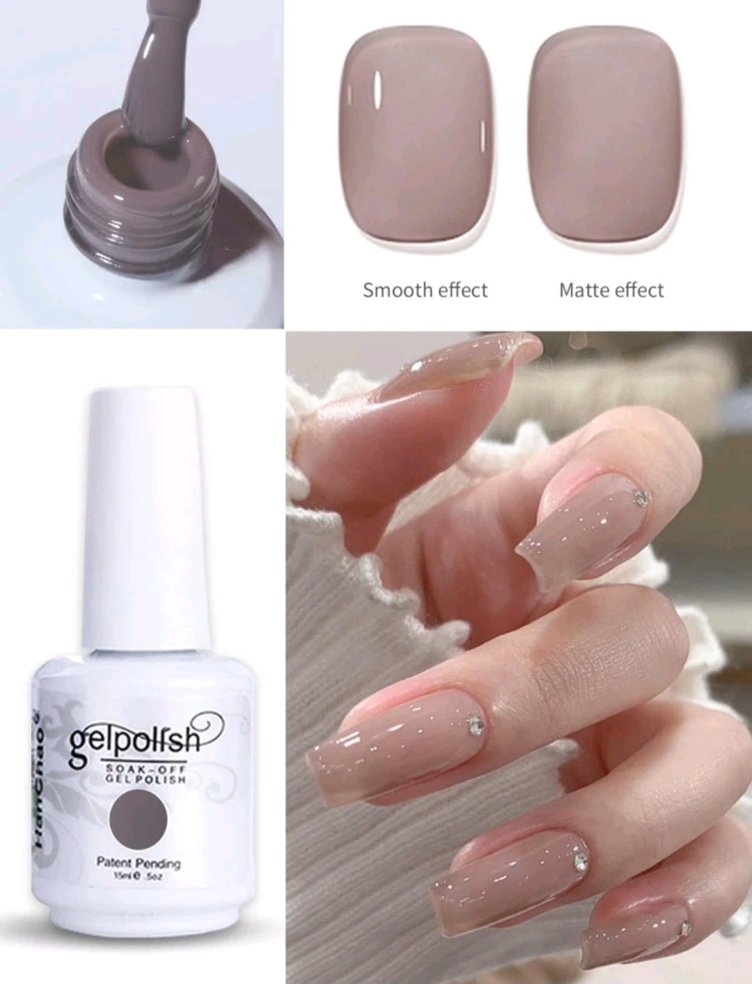 {{ GelPolish_USA }} {{ magnetic_gelpolish}} Glass Nude {{ Gelpolish_usa}} {{ Gel_polish}} 15ml Gel Nail Polish - Soak Off LED/UV - {{ UV_Drying_machine}} - {{ Powerful_LED_Nail_Dryer}} {{ Gelish }} {{Gel_nail_polish}} {{ Orly}}