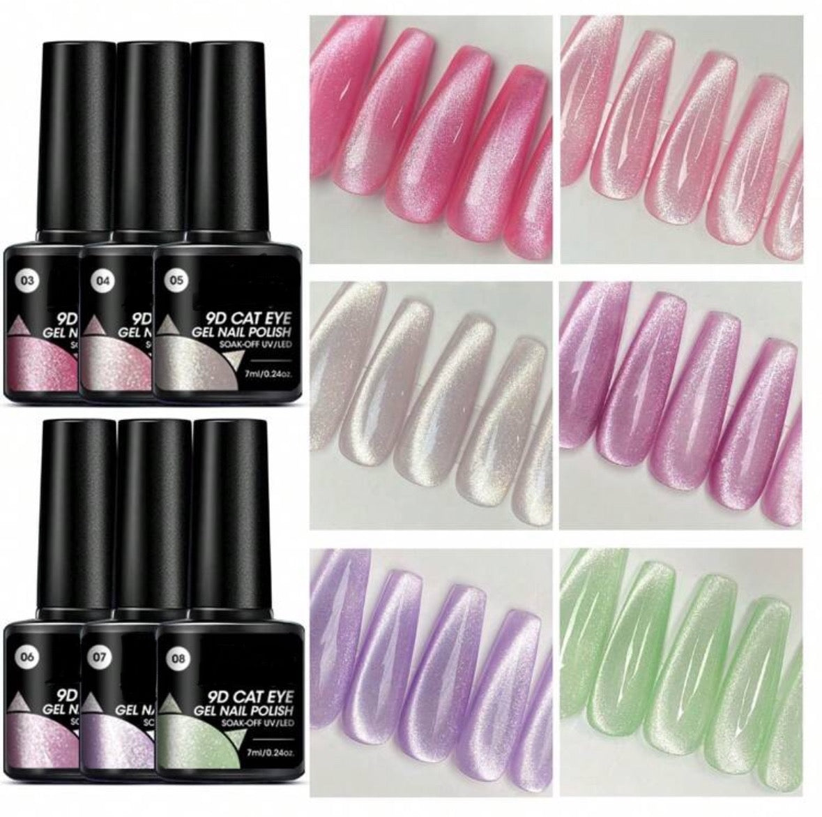 6pcs Cat Magnetic Gel Polish Set (7ml/ea)