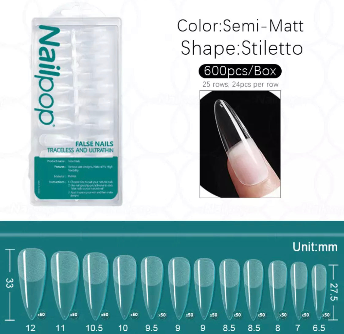 {{ GelPolish_USA }} {{ magnetic_gelpolish}} SemiM L-Stilletto 600 {{ Gelpolish_usa}} {{ Gel_polish}} 600pcs Nailpop Professional False Nail Tips - Stilletto - {{ UV_Drying_machine}} - {{ Powerful_LED_Nail_Dryer}} {{ Gelish }} {{Gel_nail_polish}} {{ Orly}}