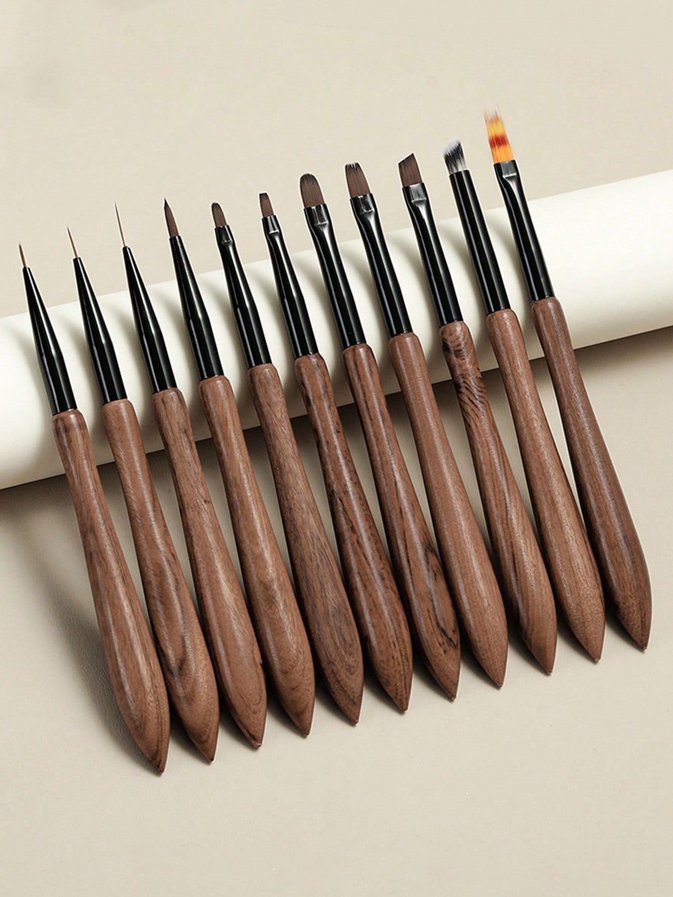 {{ GelPolish_USA }} {{ magnetic_gelpolish}} 11pcs Sandalwood {{ Gelpolish_usa}} {{ Gel_polish}} 11pcs Professional Nail Art Brush Set, Walnut & Sandalwood Handle - {{ UV_Drying_machine}} - {{ Powerful_LED_Nail_Dryer}} {{ Gelish }} {{Gel_nail_polish}} {{ Orly}}