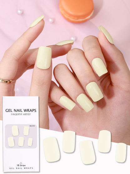 {{ GelPolish_USA }} {{ magnetic_gelpolish}} Beige {{ Gelpolish_usa}} {{ Gel_polish}} 1 Box Long Lasting 16 Semi-cured Nail Stickers With 1 Nail File And 1 Remover Stick - {{ UV_Drying_machine}} - {{ Powerful_LED_Nail_Dryer}} {{ Gelish }} {{Gel_nail_polish}} {{ Orly}}