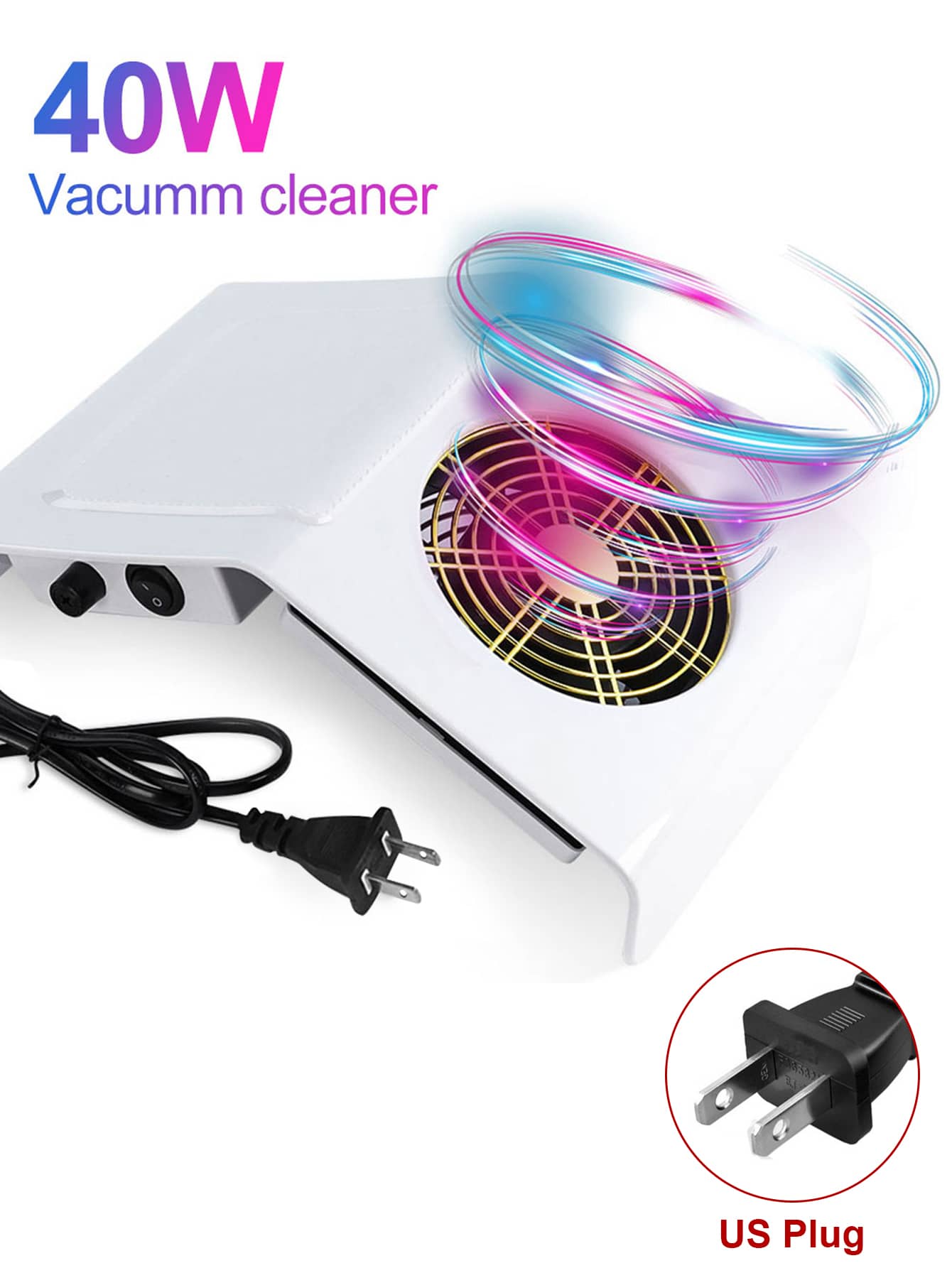 {{ GelPolish_USA }} {{ magnetic_gelpolish}} White {{ Gelpolish_usa}} {{ Gel_polish}} 40w Quiet Nail Art Dust Suction Collector With Hand Pad - {{ UV_Drying_machine}} - {{ Powerful_LED_Nail_Dryer}} {{ Gelish }} {{Gel_nail_polish}} {{ Orly}}