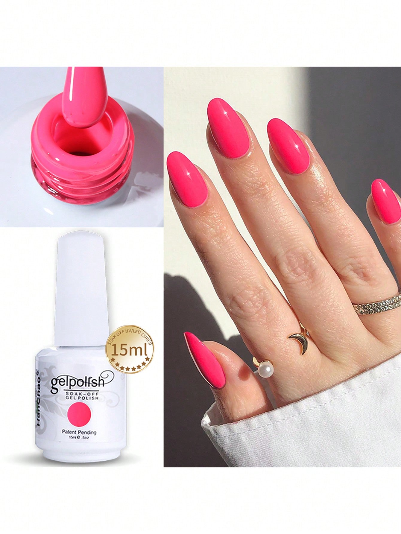 {{ GelPolish_USA }} {{ magnetic_gelpolish}} Hot Pink {{ Gelpolish_usa}} {{ Gel_polish}} 15ml Gel Nail Polish - Soak Off LED/UV - {{ UV_Drying_machine}} - {{ Powerful_LED_Nail_Dryer}} {{ Gelish }} {{Gel_nail_polish}} {{ Orly}}