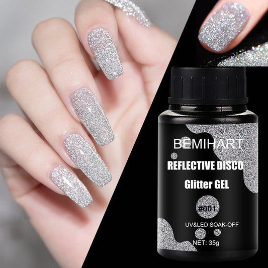 {{ GelPolish_USA }} {{ magnetic_gelpolish}} 001 {{ Gelpolish_usa}} {{ Gel_polish}} Reflective Disco Glitter Gel 35g - Diamond Sparkle - {{ UV_Drying_machine}} - {{ Powerful_LED_Nail_Dryer}} {{ Gelish }} {{Gel_nail_polish}} {{ Orly}}